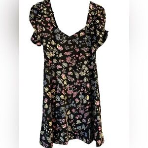 Divided H&M Black Floral Dress Size Medium